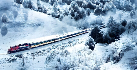 El tren Chepe en invierno, paisajes blancos y mucha nieve